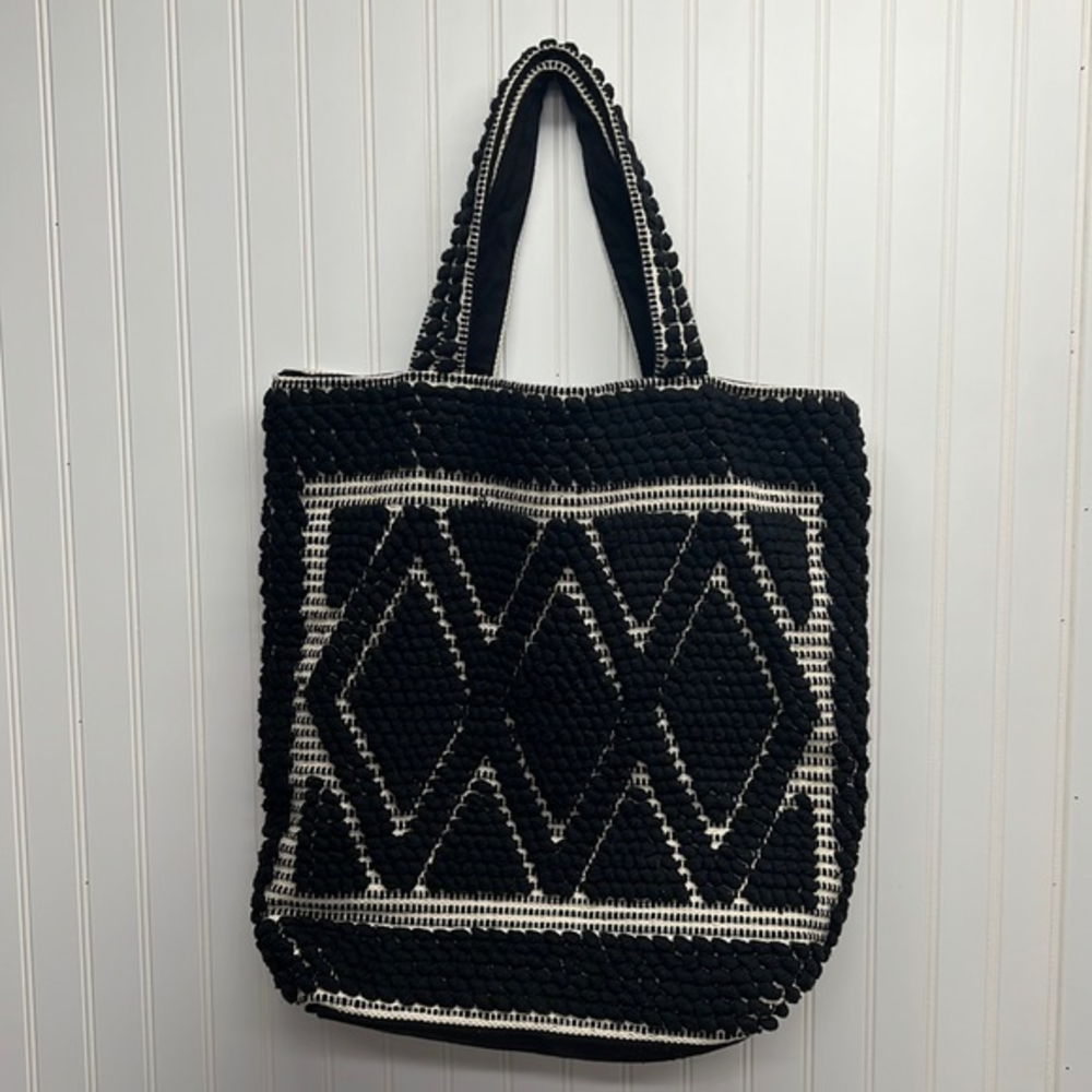 Knobby knit triple diamond large‎ canvas tote
